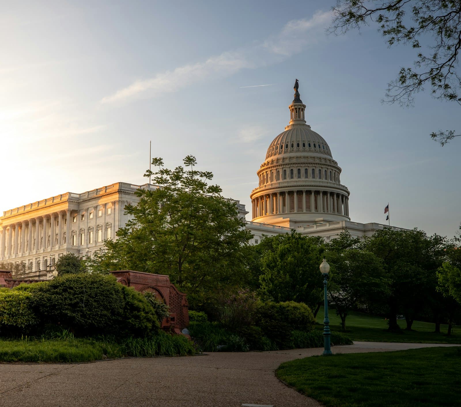 The United States Capitol building, representing political campaign voiceover