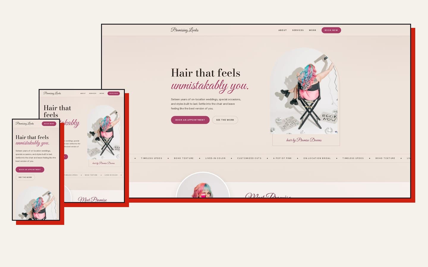Promising Looks website homepage