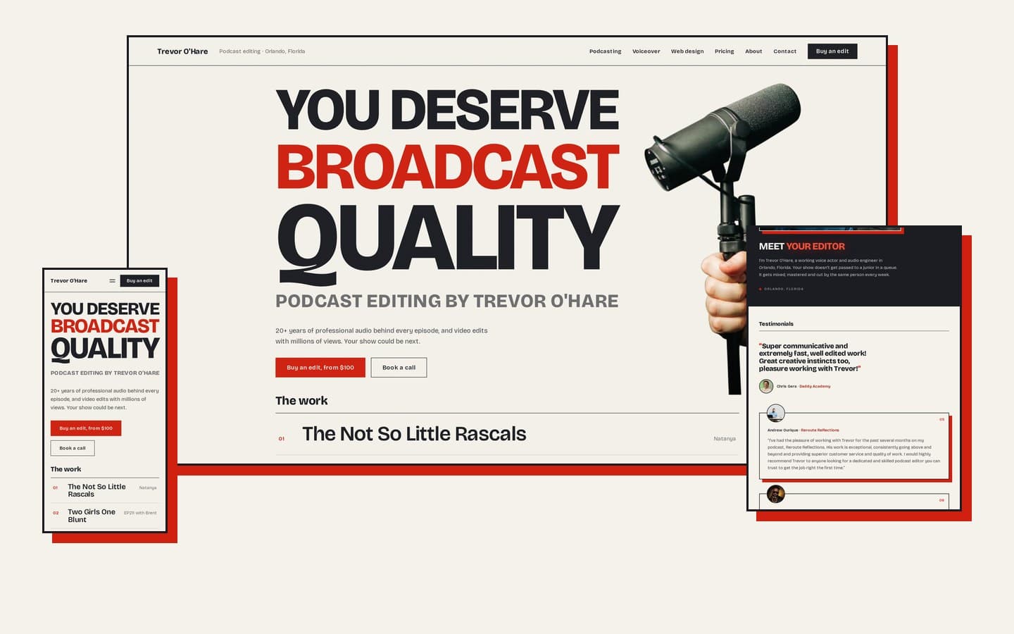 trevorohare.com website homepage