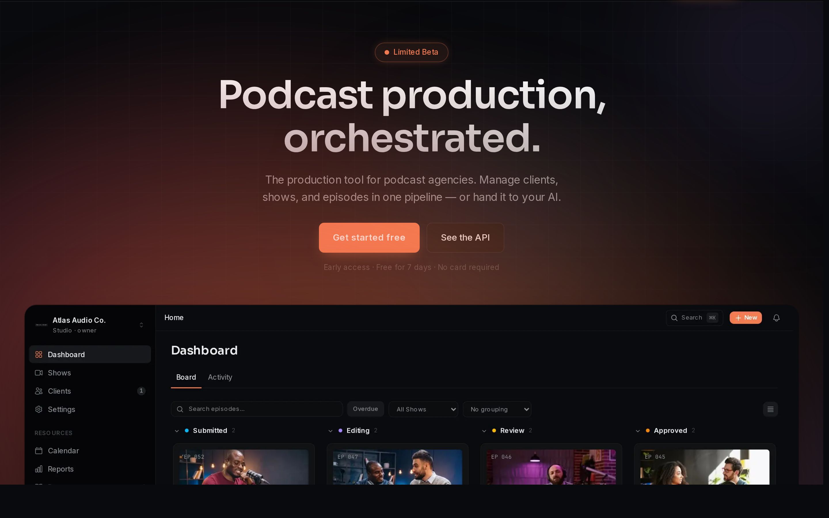 PreRoll website homepage